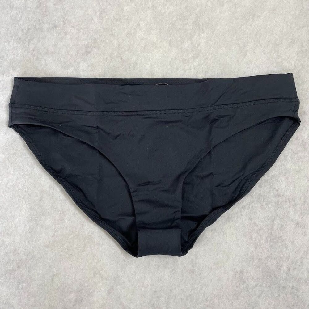 prAna Black Bikini Bottom Womens Small Mid Rise Modest Beach Vacation NEW! - Picture 3 of 13